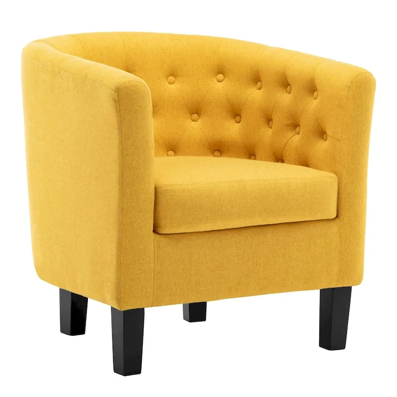 Fauteuil Club Rembourré en Tissu Tufté Corvus Oxonia