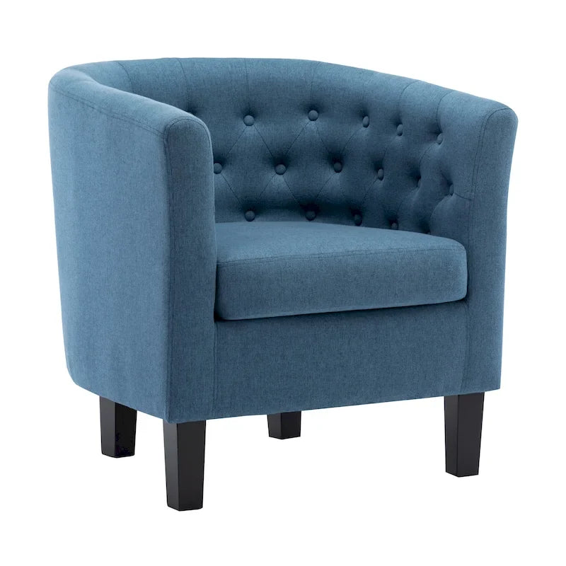 Fauteuil Club Rembourré en Tissu Tufté Corvus Oxonia