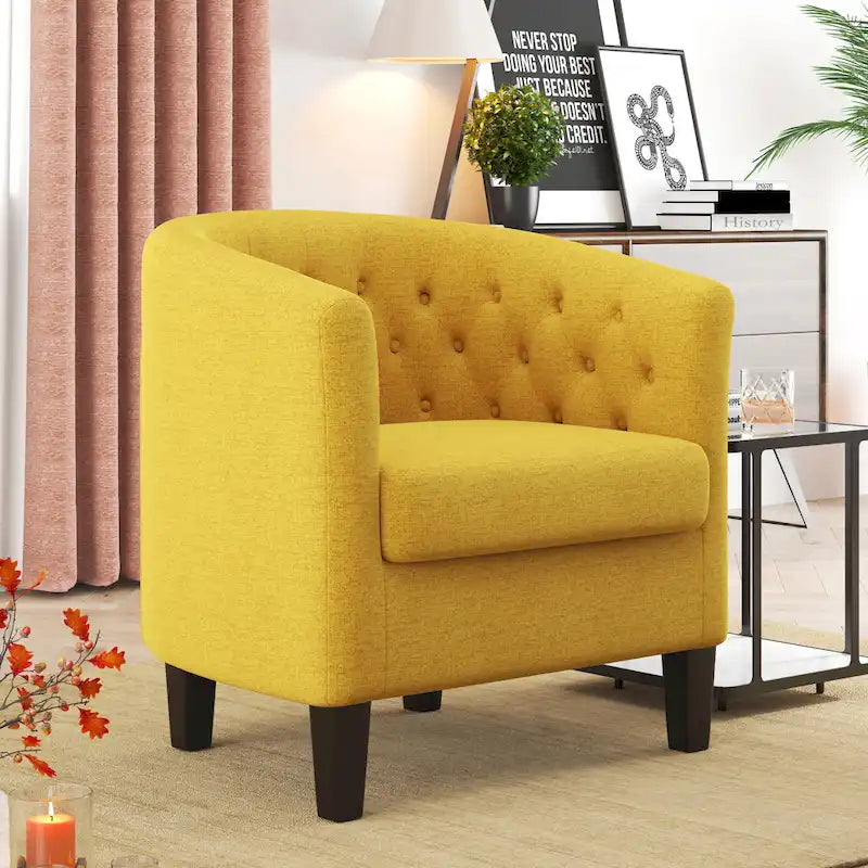 Fauteuil Club Rembourré en Tissu Tufté Corvus Oxonia