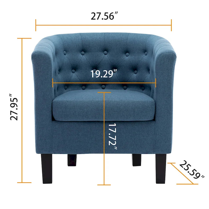 Fauteuil Club Rembourré en Tissu Tufté Corvus Oxonia