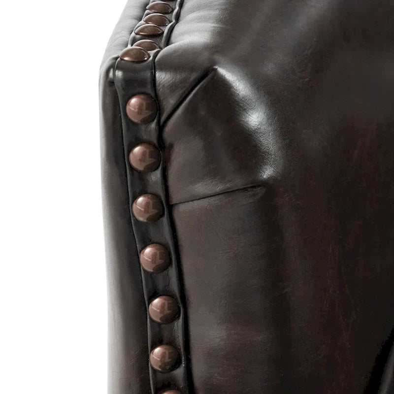 Fauteuil club capitonné surdimensionné en cuir marron Tafton par Christopher Knight Home
