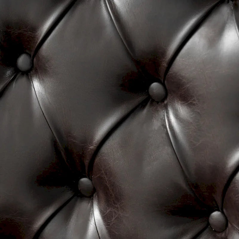 Fauteuil club capitonné surdimensionné en cuir marron Tafton par Christopher Knight Home