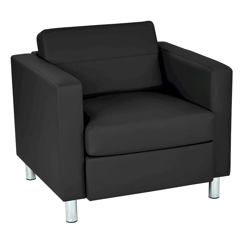 Pacific Arm Accent Chair with Chrome Legs