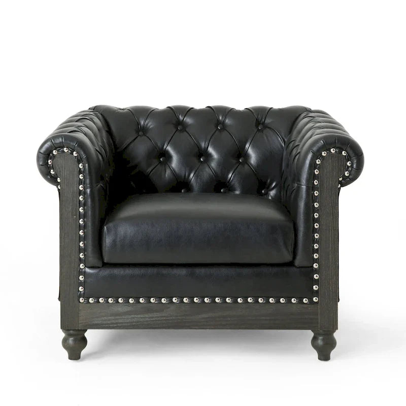 Castalia Chesterfield Tufted Club Chair by Christopher Knight Home - 39.00 L x 33.50 W x 28.00 H
