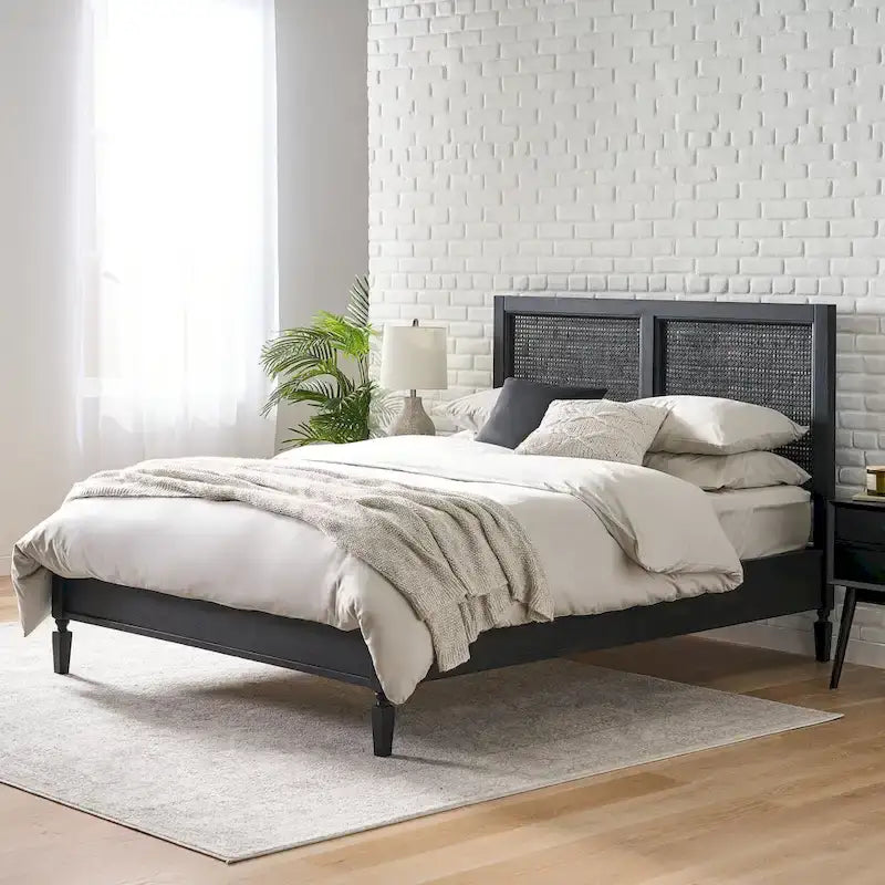 Lit Queen Christopher Knight Home Lorent en bois d'acacia et rotin