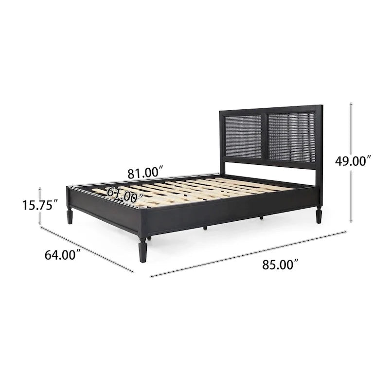 Lit Queen Christopher Knight Home Lorent en bois d'acacia et rotin