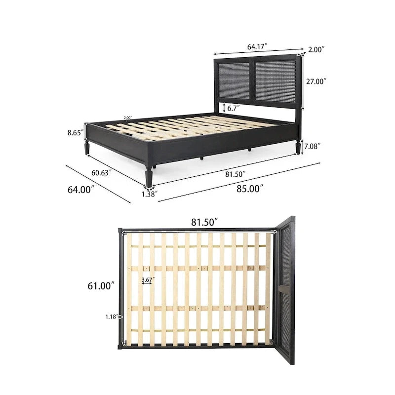 Lit Queen Christopher Knight Home Lorent en bois d'acacia et rotin