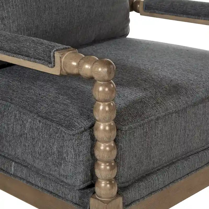 Fletcher Spindle Chair in Fabric with Brushed Charcoal Finish