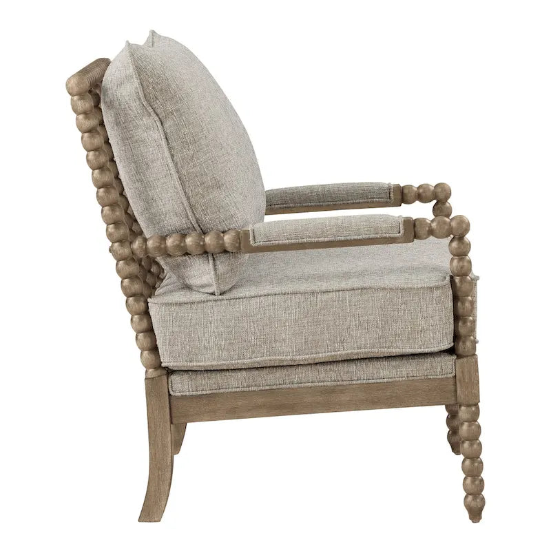 Fletcher Spindle Chair in Fabric with Brushed Charcoal Finish