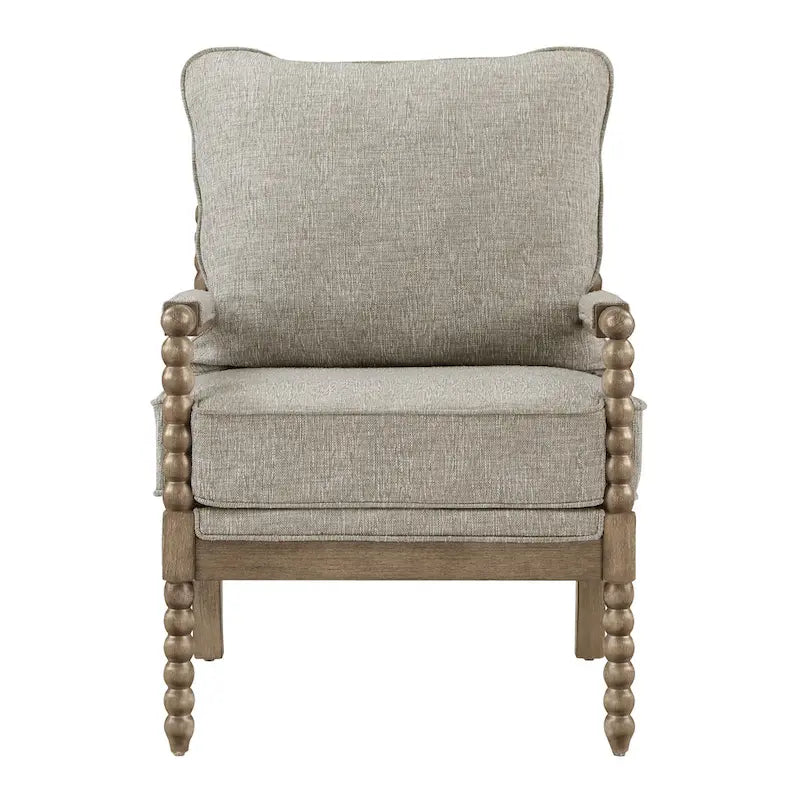 Fletcher Spindle Chair in Fabric with Brushed Charcoal Finish