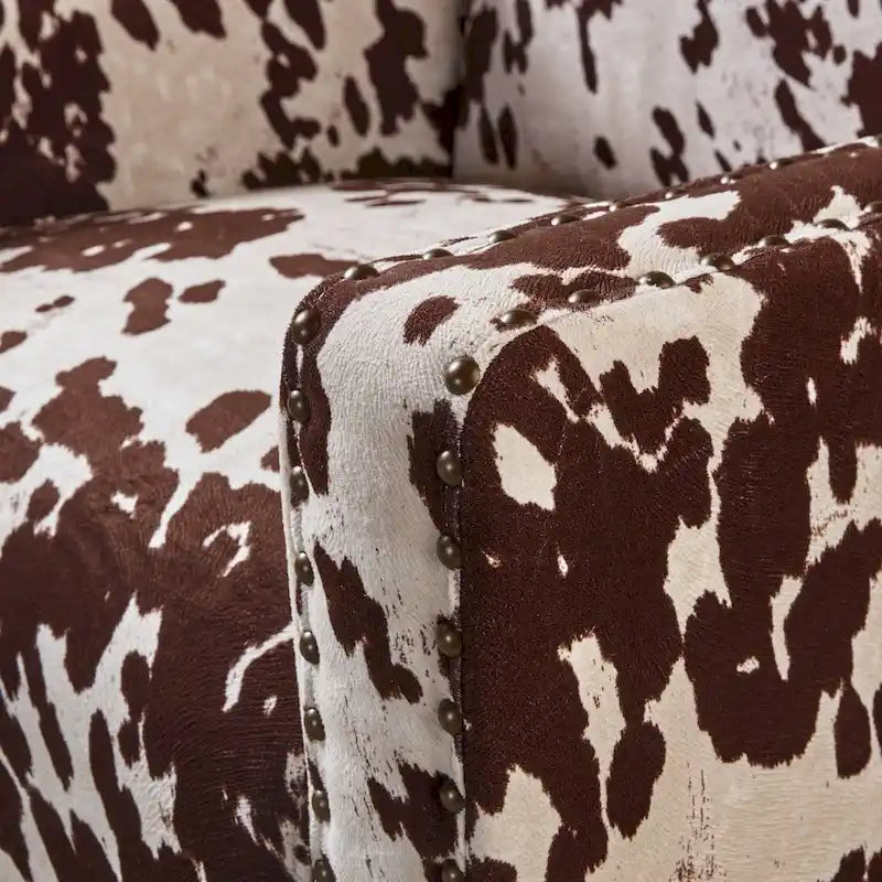 Elysabeth Cow Print Velvet Club Chair by Christopher Knight Home - 32.75L x 29.25W x 37.5H