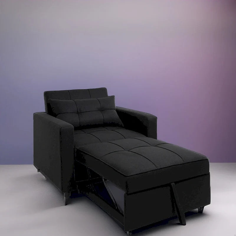 Fauteuil inclinable convertible 3 en 1 - Canapé-lit pliant moderne rembourré pour petits espaces