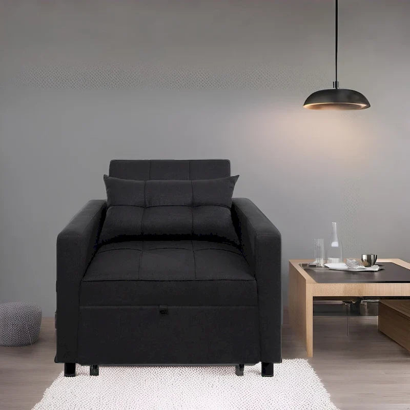 Fauteuil inclinable convertible 3 en 1 - Canapé-lit pliant moderne rembourré pour petits espaces