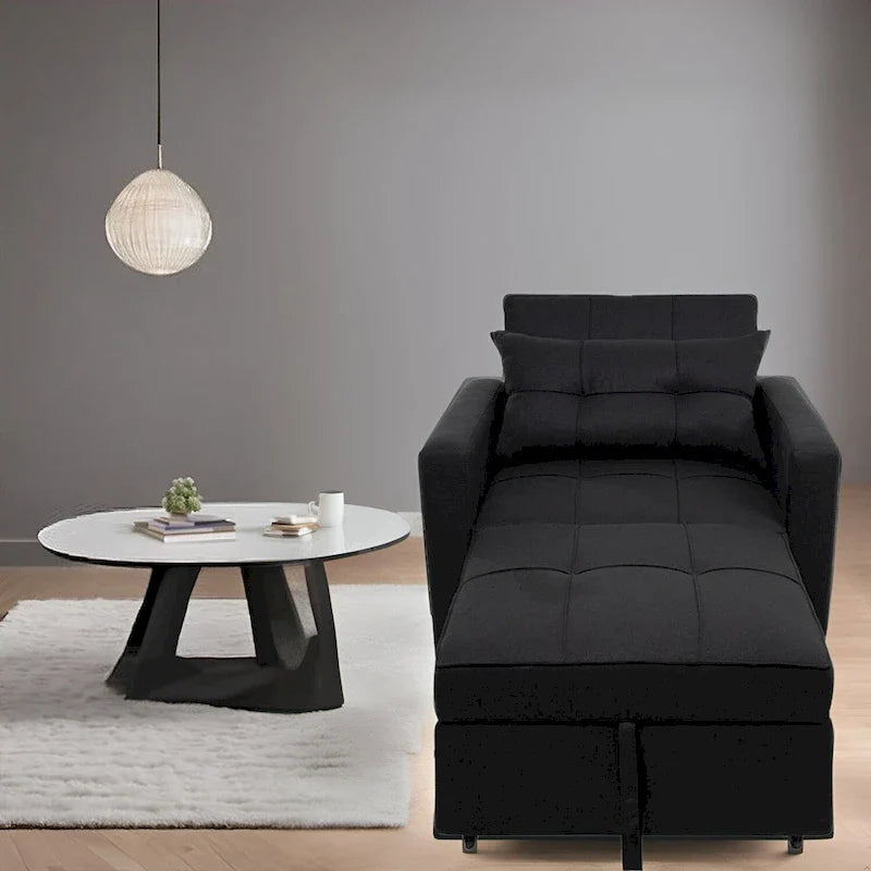 Fauteuil inclinable convertible 3 en 1 - Canapé-lit pliant moderne rembourré pour petits espaces