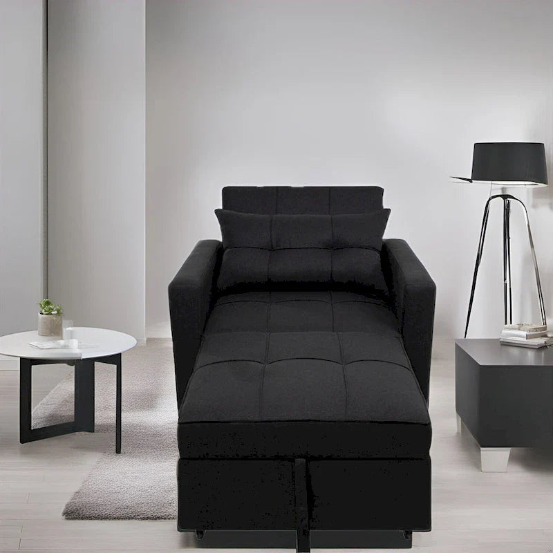 Fauteuil inclinable convertible 3 en 1 - Canapé-lit pliant moderne rembourré pour petits espaces