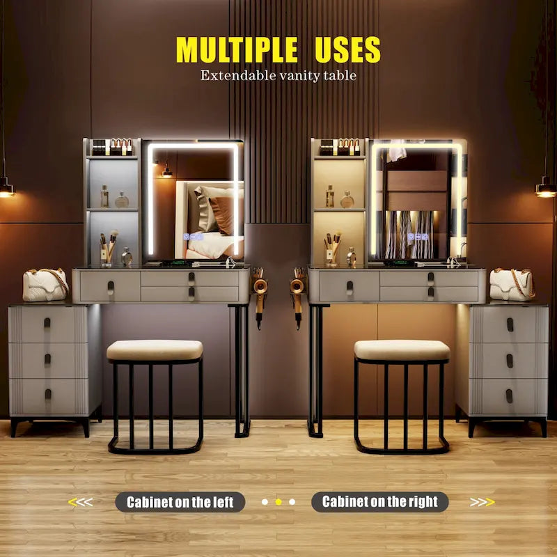 Coiffeuse avec éclairage LED