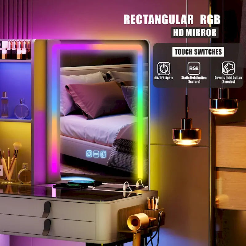 Coiffeuse avec éclairage LED