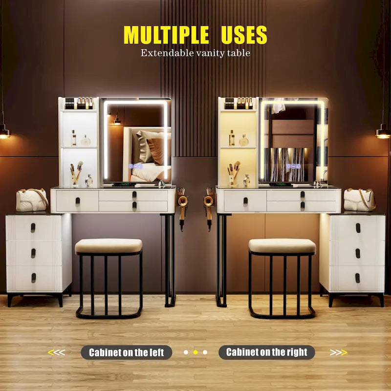 Coiffeuse avec éclairage LED