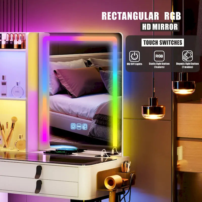 Coiffeuse avec éclairage LED