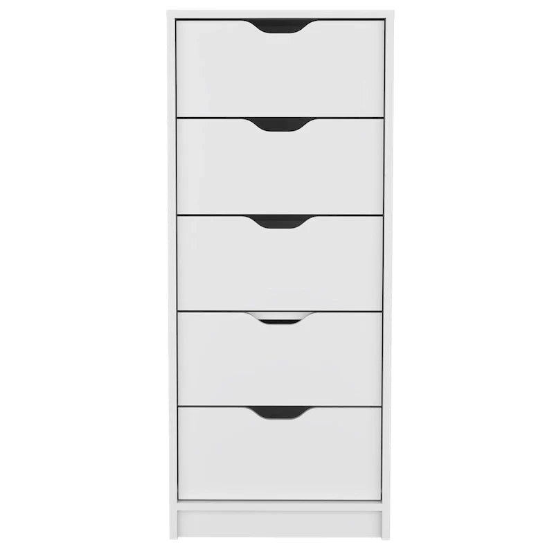 Comodino alto a 5 cassetti con sistema estraibile