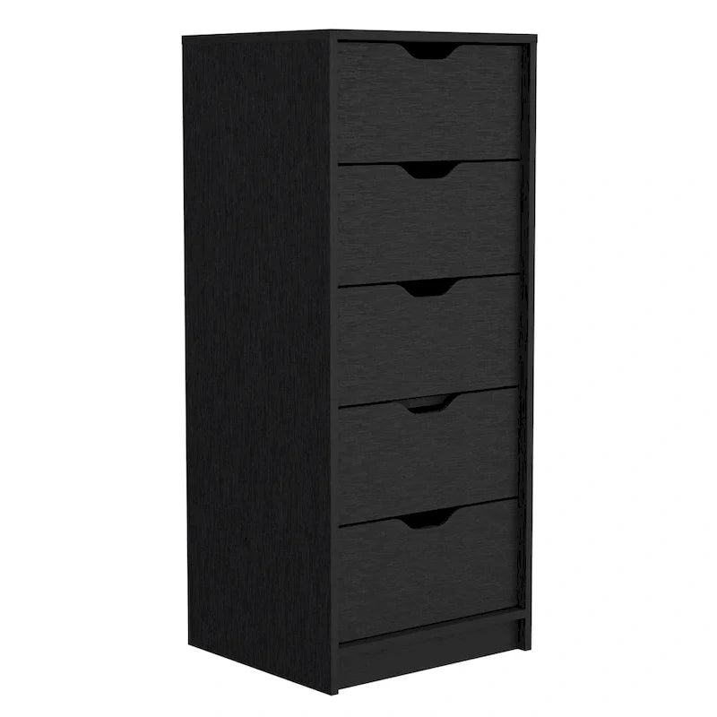Comodino alto a 5 cassetti con sistema estraibile