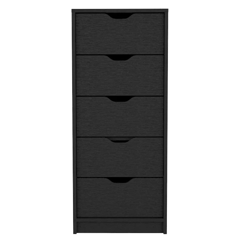 Comodino alto a 5 cassetti con sistema estraibile