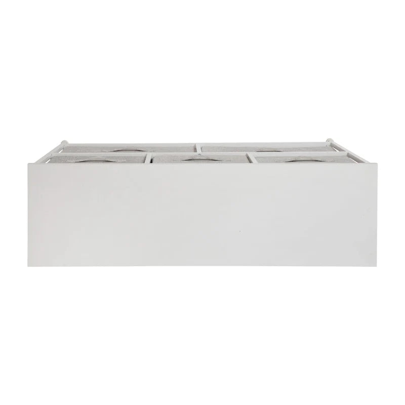 Commode de rangement à 5 tiroirs avec plateau en bois et tiroirs en tissu foncé