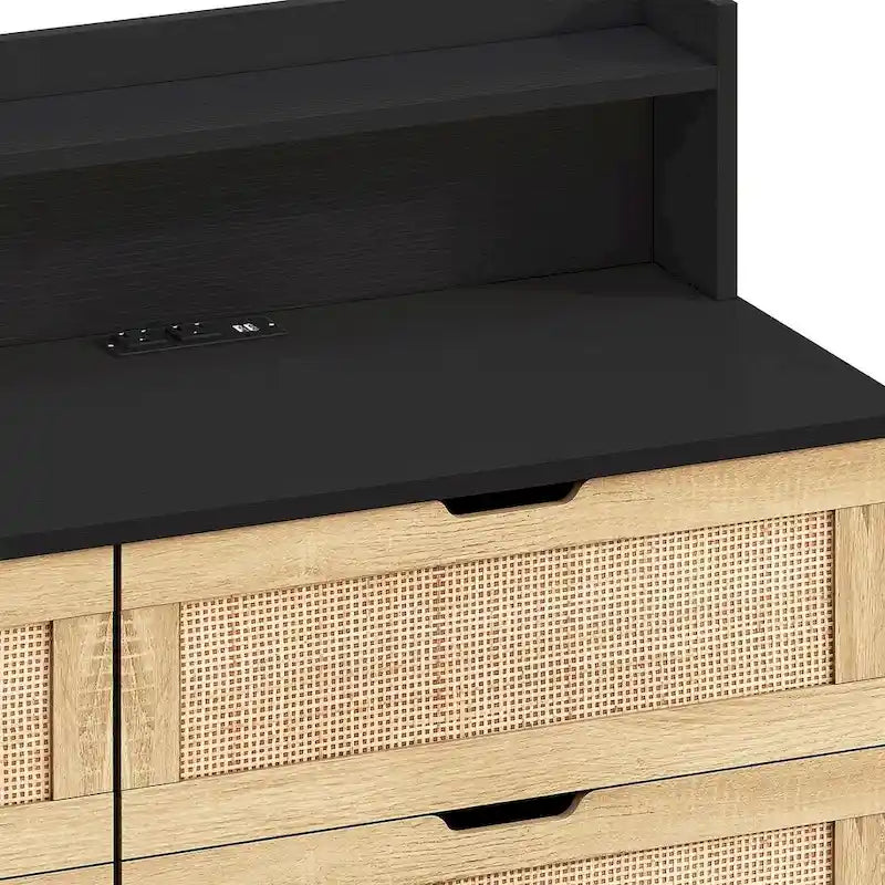 Cassettiera a 6 cassetti larga 43 pollici con LED e presa di corrente