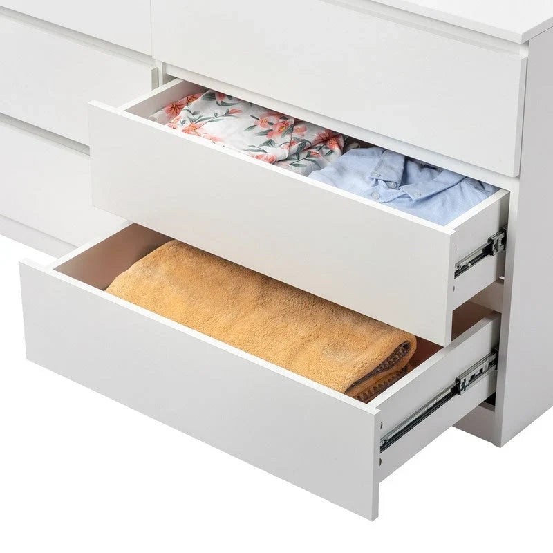 Comodino moderno in legno per camera da letto con cassetti ampi