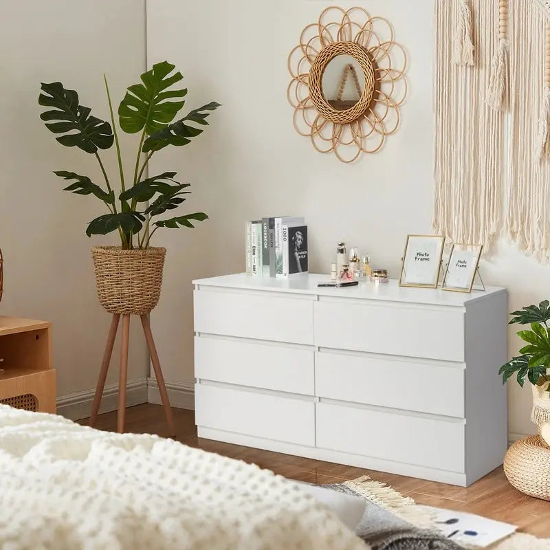 Comodino moderno in legno per camera da letto con cassetti ampi
