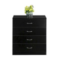 28 Comò moderno semplice a 4 cassetti Nero/Bianco