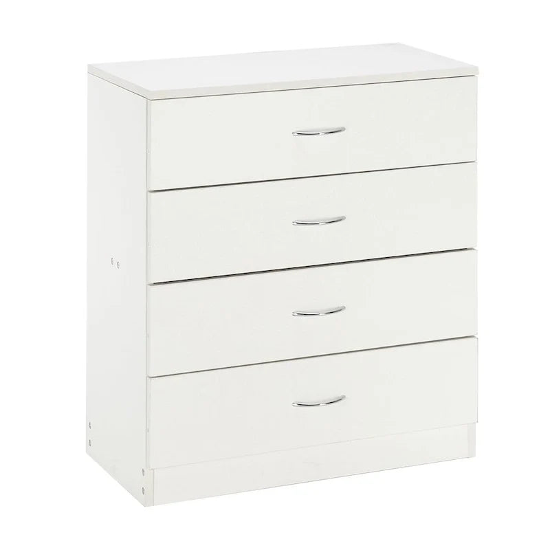 28 Comò moderno semplice a 4 cassetti Nero/Bianco