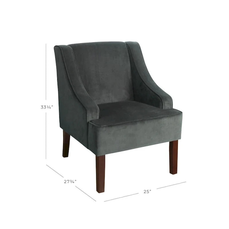 Porch & Den Lyric Velvet Arm Accent Chair