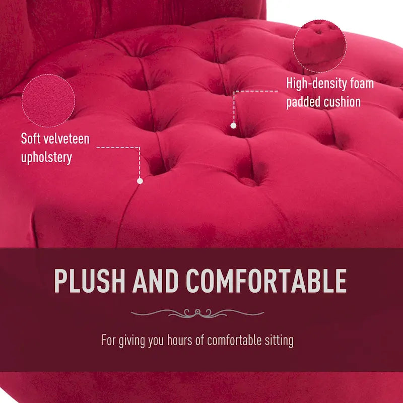 Silver Orchid Hayworth 45 Tufted High Back Red Velvet Accent Chair