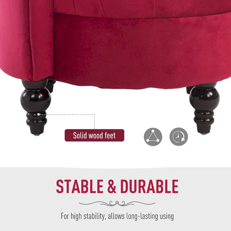 Silver Orchid Hayworth 45 Tufted High Back Red Velvet Accent Chair
