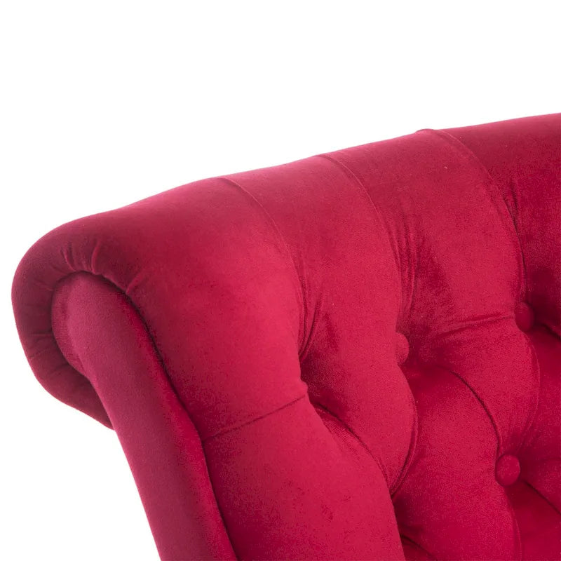 Silver Orchid Hayworth 45 Tufted High Back Red Velvet Accent Chair