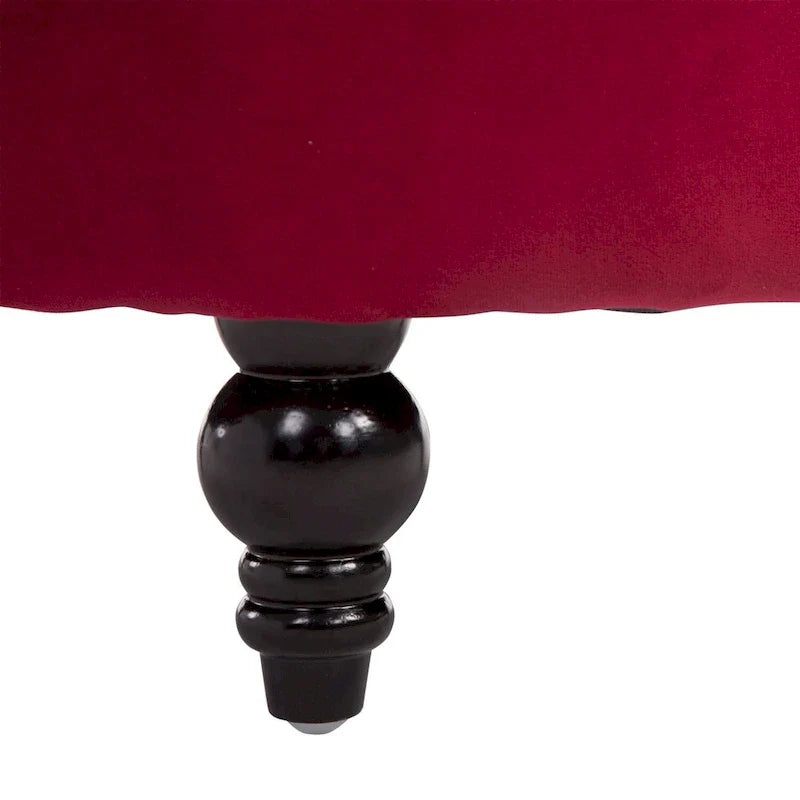 Silver Orchid Hayworth 45 Tufted High Back Red Velvet Accent Chair