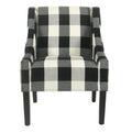 HomePop Modern Swoop Accent Chair - Black Plaid