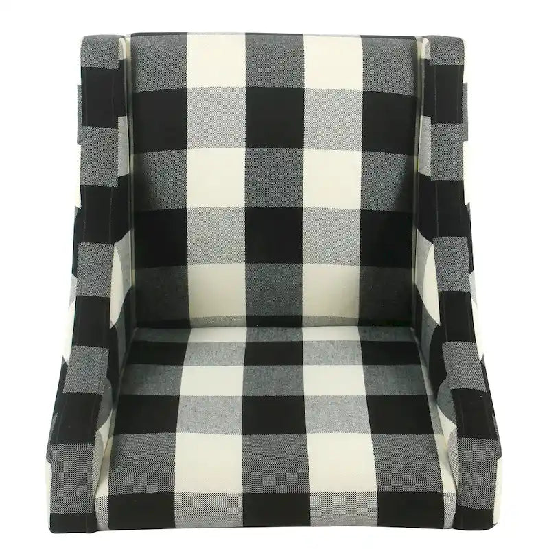 HomePop Modern Swoop Accent Chair - Black Plaid