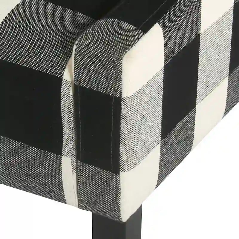 HomePop Modern Swoop Accent Chair - Black Plaid