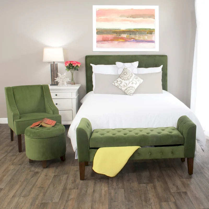 Fauteuil d'appoint Porch & Den Lyric en velours avec accoudoirs incurvés