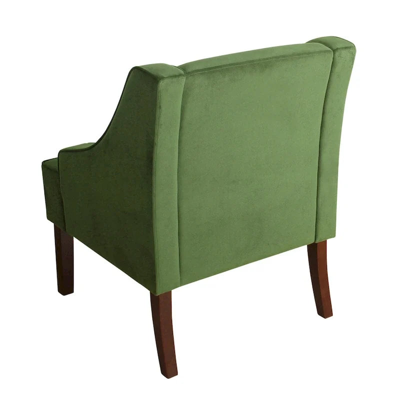 Fauteuil d'appoint Porch & Den Lyric en velours avec accoudoirs incurvés