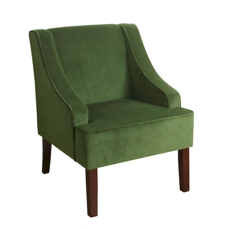 Fauteuil d'appoint Porch & Den Lyric en velours avec accoudoirs incurvés