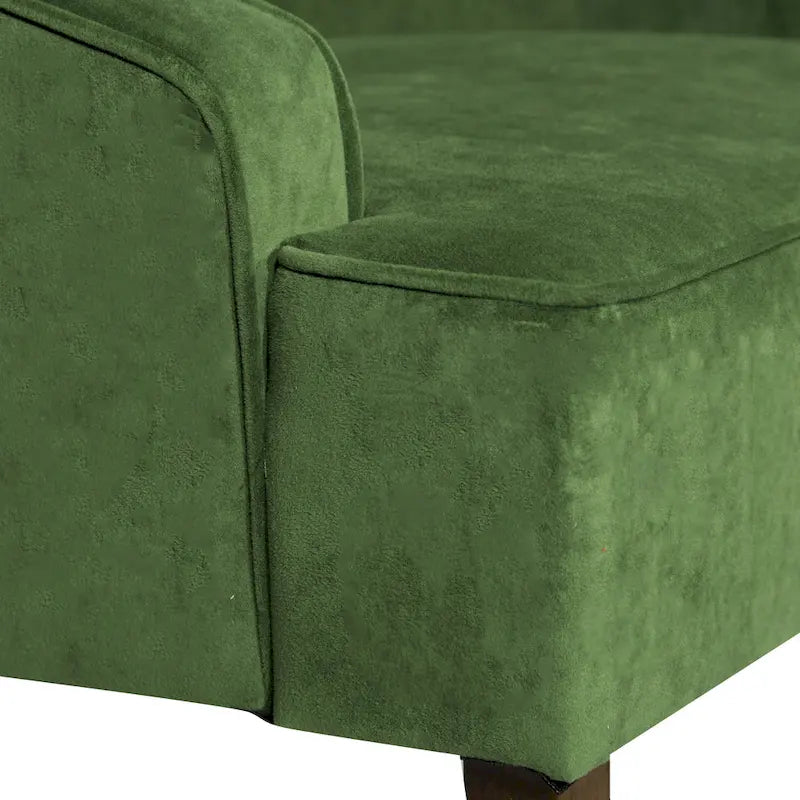 Fauteuil d'appoint Porch & Den Lyric en velours avec accoudoirs incurvés
