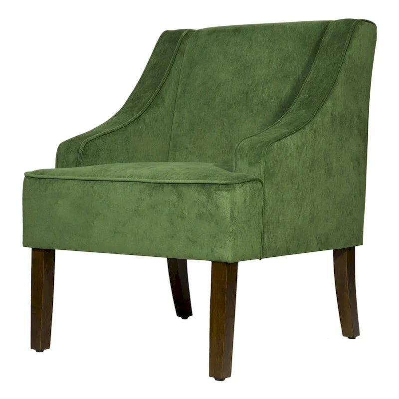 Fauteuil d'appoint Porch & Den Lyric en velours avec accoudoirs incurvés