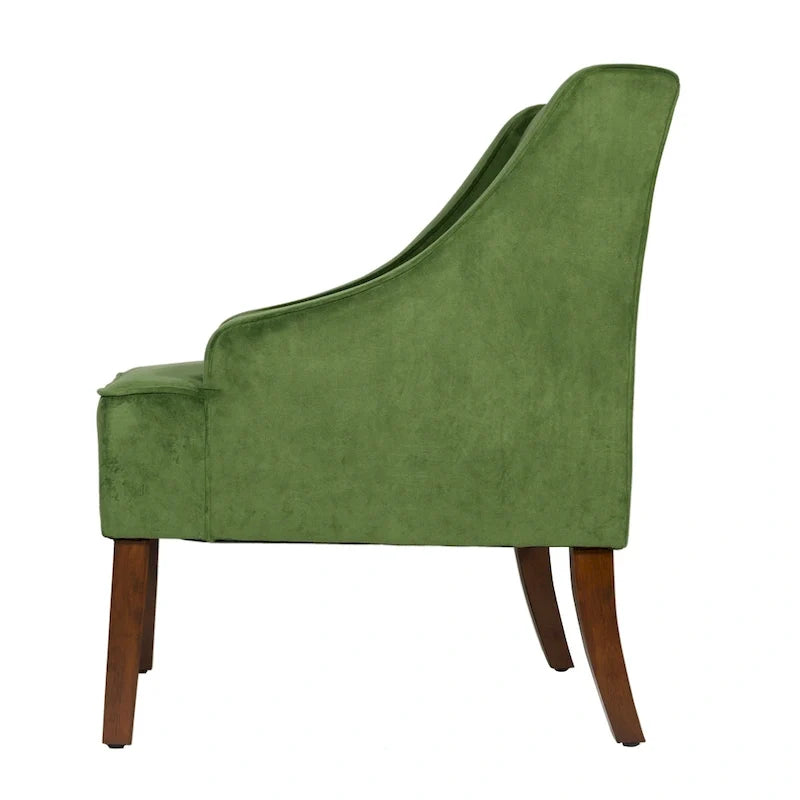 Fauteuil d'appoint Porch & Den Lyric en velours avec accoudoirs incurvés