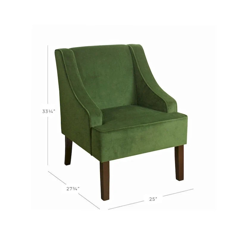Fauteuil d'appoint Porch & Den Lyric en velours avec accoudoirs incurvés