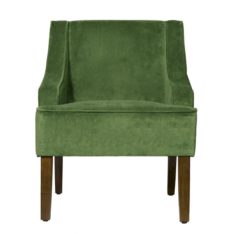Fauteuil d'appoint Porch & Den Lyric en velours avec accoudoirs incurvés