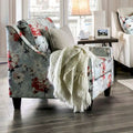 Chaise d'appoint Lilu en chenille et lin ivoire de Furniture of America