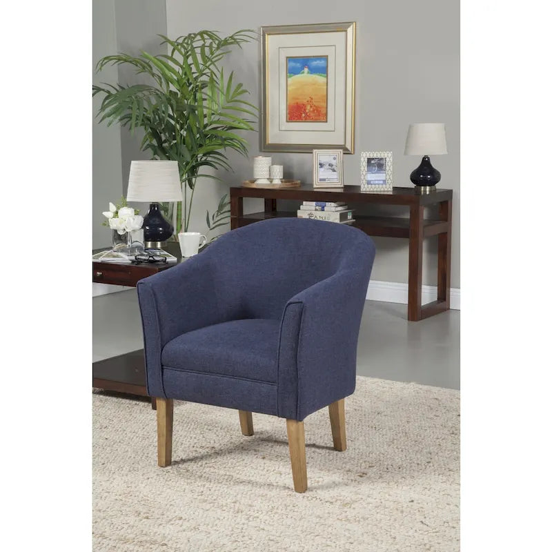 Porch & Den Kingswell Navy Chunky Textured Accent Chair